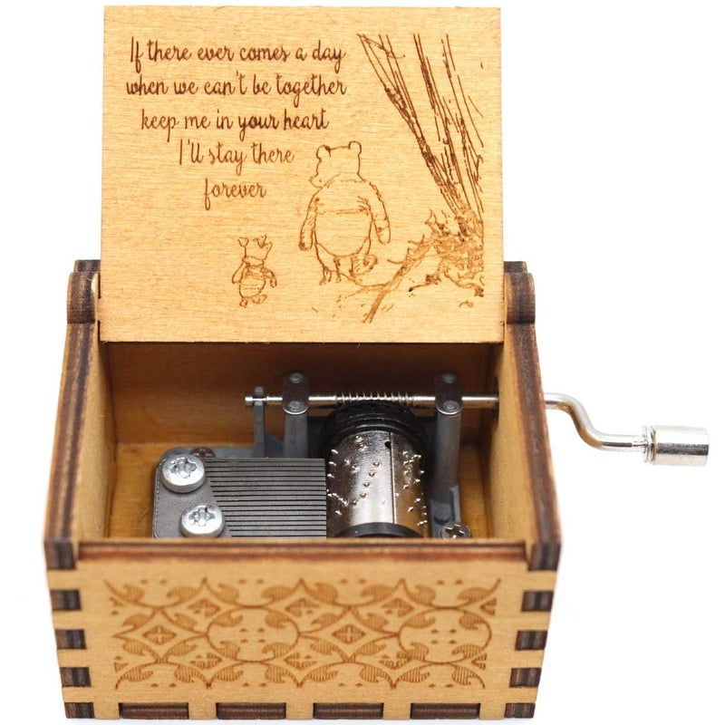 ukebobo Wooden Music Box - The Pooh Saying Music Box, Gift for Friend, Cousins, BFF, New Year's Gifts, 1 Set - Image 2